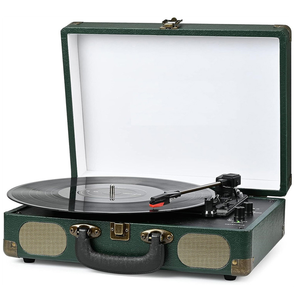 Fashion Retro Gramophone Audio Vinyl Turntable Record Player Suitcase Turntable Player