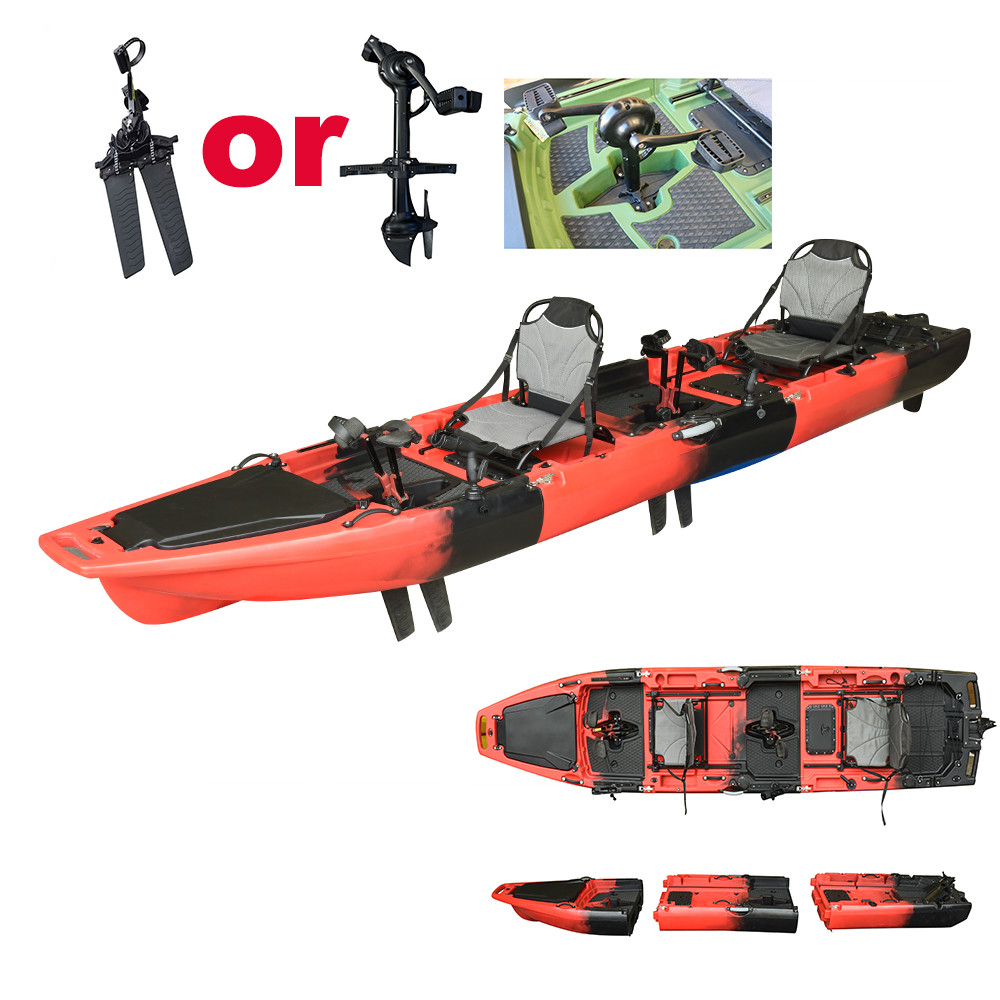 2-Seater Sit-on-Top Modular Pedal & Electric Fishing Kayak with Accessories Durable Anti-Collision