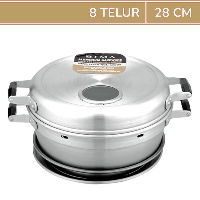 Baking Pan 28 CM BIMA Untuk 8 Telur Baking Pan Kompor (Tanpa Oven) Wonder Pan