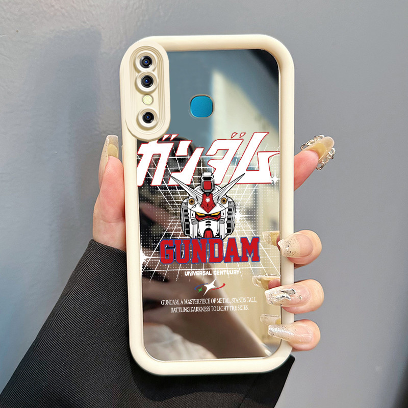 Casing Hp Untuk Infinix Hot 8 Hot 8 Pro Tecno Camon 12 Spark 4 Case Robot Mecha Keren Mirror Kasing 