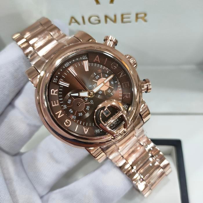 Jam Tangan Pria AIGNER BARI A37500 Stainless Steel Rose Fullset