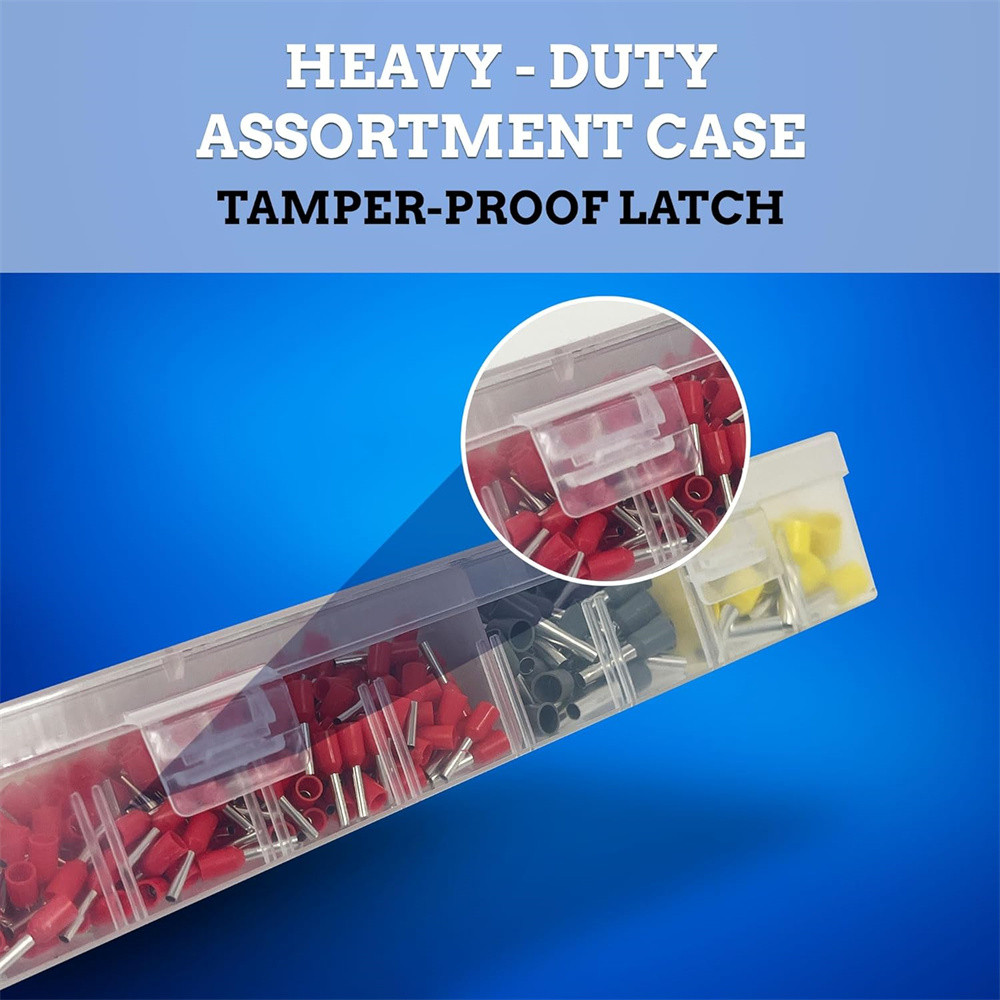 1900pcs Wire Ferrules Kit AWG 22-10 Copper Insulated Cord Pin End Terminal Cable Ferrules Wire Ends