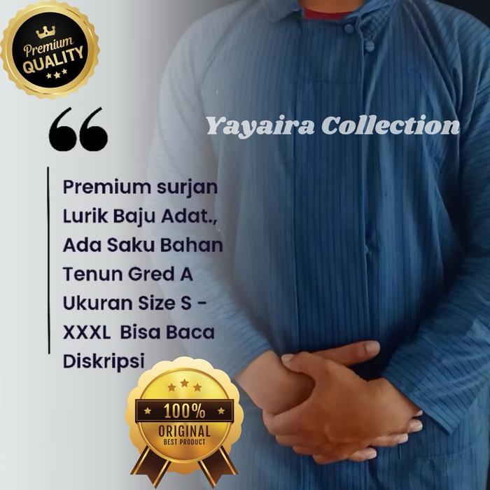 Baju Adat Jawa Lurik Pria Size S,M,L,Xl,Xxl Jumbo Xxxxl Surjan Pria Lurik Pria Dewasa