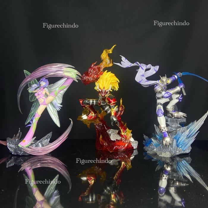 Statue Digimon [ ED Studio ] Agnimon - Kazemon - Wolfmon Recast 25cm