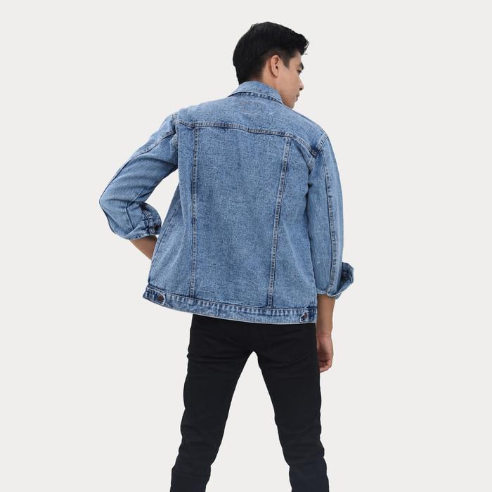Emoline Snow Blue Denim Jacket - Jaket Jeans Pria Snow Blue