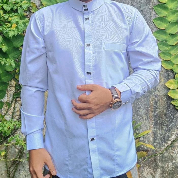 m3 HM - Sultan kemeja koko - baju koko pria lengan panjang terbaru KEMKO SULTAN, KEMKO MANDARIN Kain