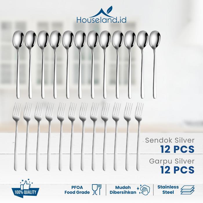 1 LUSIN SENDOK 1 LUSIN GARPU Sendok Korea Set Sendok Makan Sendok Set Tebal Kitchenware