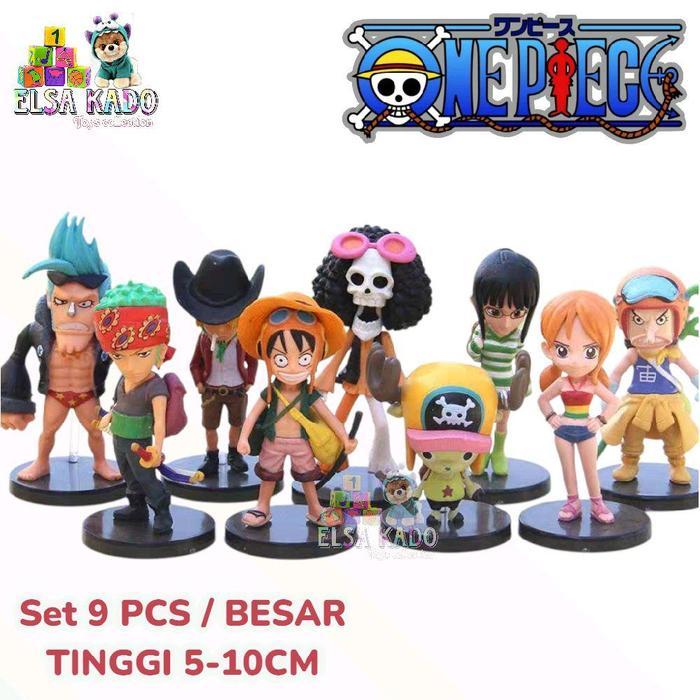 Action Figure One Piece Strong World Set 9 Pcs Chibi 5-10Cm Kru Mugiwara Luffy / Zoro / Sanji /