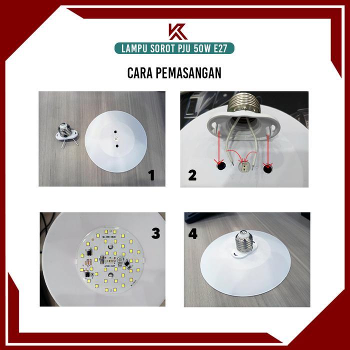 Kafiinmall 5Pcs Lampu Pju 50Watt Atau 100 Watt 5Pcs E27/Lampu Sorot Outdoor Indoor Fitting E27 Mudah