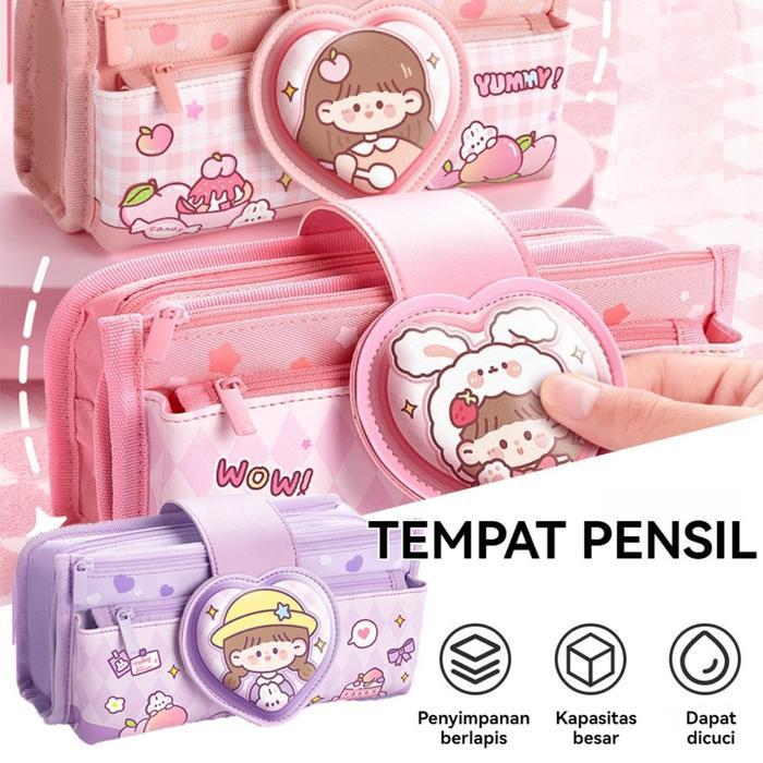 Pensil Kartun Multifungsi Besar Kapasitas, Tempat Pensi Anak SD Unik & BerDesain Menarik, Alat Tulis
