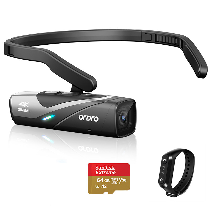 STOK TERBATAS  Ordro EP8 4K 60fps Digitale Camera Hoofd Wearable 2-Axis Gimbal Stabilisatie Voor You