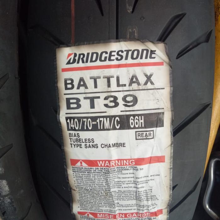 Ban Luar Battlax Bt 39 Ukuran 140/70-17 Battlax Tubeless