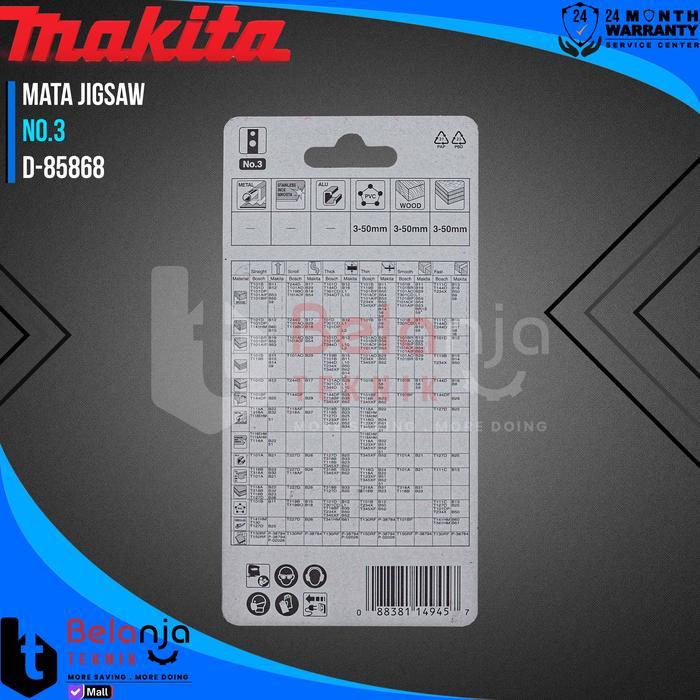 Mata Gergaji Kayu No. 3 Jigsaw Blade A-85868 Makita Mata Gergaji Kayu Set 5 Pcs
