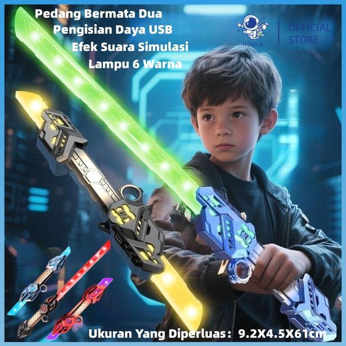 NODIA Pedang Bermata Dua Pedang Laser Star Wars Berkepala Dua Dua Dalam Satu Pedang Teleskopik Keren