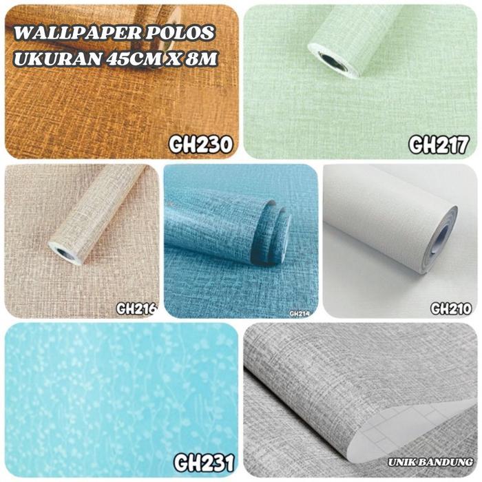 PROMO Wallpaper Dinding Polos - Wallpaper Linen Polos Solid - Putih Polos- Hijau Polos - Biru - Abu