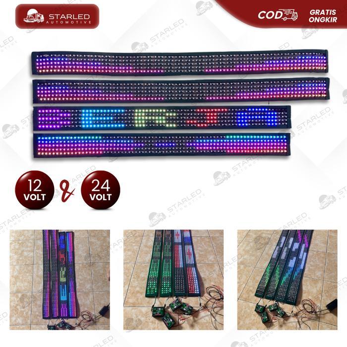N3W Strobokaca Running Text 5 Baris 12 Volt dan 24 Volt 1 Set Komplit Modul dan Lampu Strobo Kaca