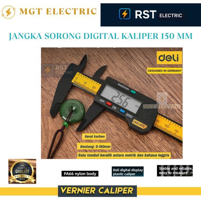 Deli Jangka Sorong Digital Kaliper / Sigmat Verniper Caliper 150 Mm