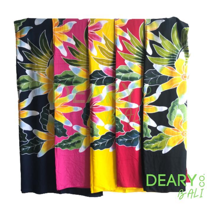 Deary Co Bali Kain Sarung Pantai Bali Besar Lukis Tebal Khas Bali Motif Floral Bunga Dan Daun Tanpa