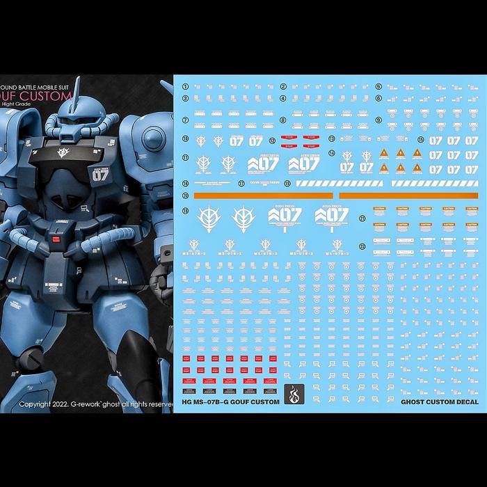 DISKON HG GOUF CUSTOM WATER DECAL GHOST CUSTOM DECAL