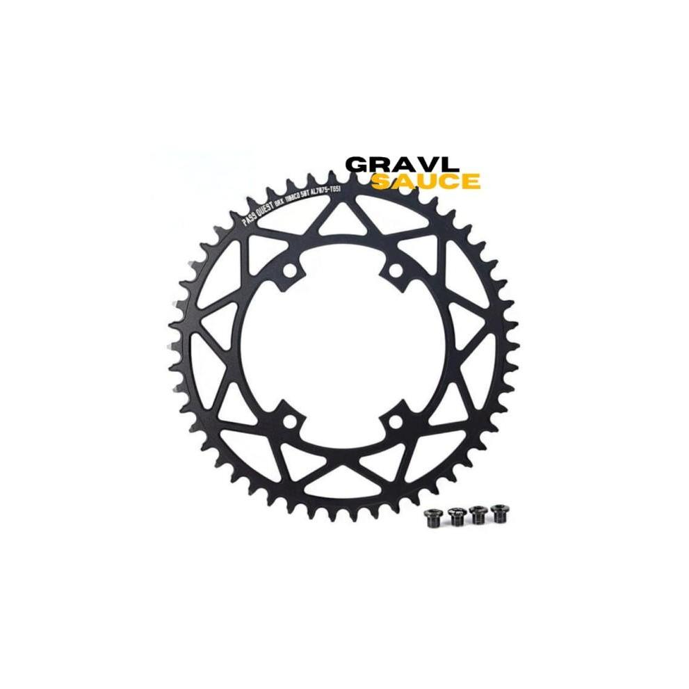 Pass Quest Chainring 48T Bcd 110 Shimano Grx Crank Arm 4 Bolt