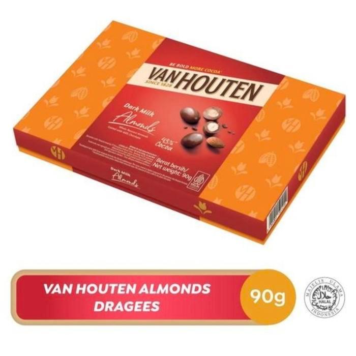 Van Houten Coklat Dark Milk Almond Hazelnut 90gr Coklat Almond