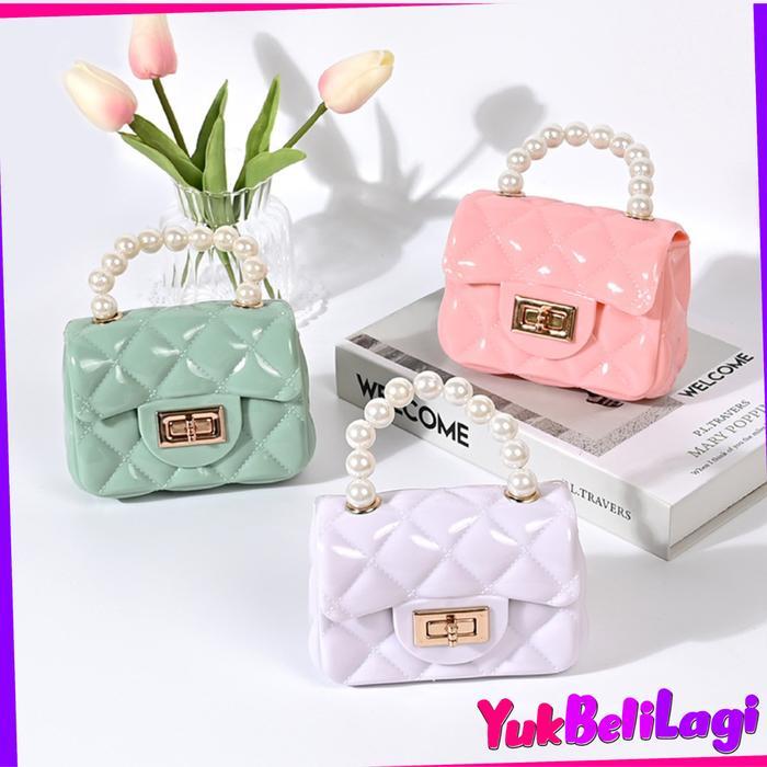 YBL- Tas Selempang Jelly 6847 Motif Mutiara tas Wanita kekinian Plastik