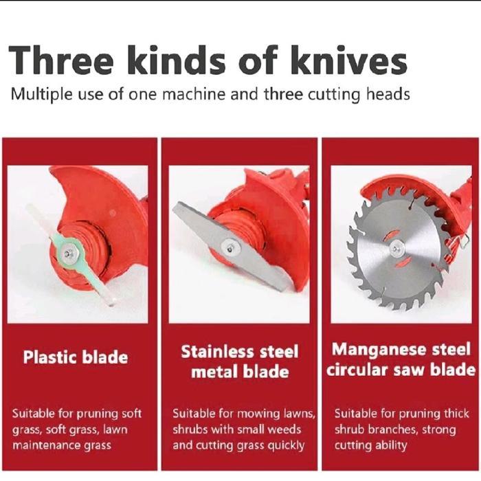 Premium Mesin Potong Rumput Bonchi 24V 2 Baterai Lengkap Mesin Pangkas Rumput Original