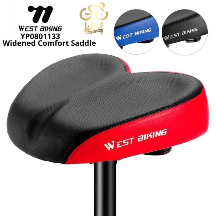 WEST BIKING 133 YP0801133 Sadel Jok Sepeda Listrik MTB Seli Lebar Empuk Fold Bicycle E Bike Seat