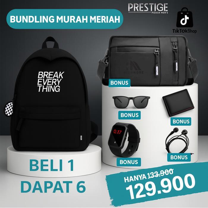 [Beli 1 Dapat 6] Bundling Murah Meriah 2026 Tas Ransel Promo Bundling Beli 1 Dapat 6 Bahan Kulit Pu