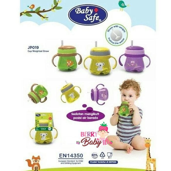 Baby Safe Trainer Cup Weighted Straw - Tempat Minum Bayi Sedotan 6M+ Pasti Diskon