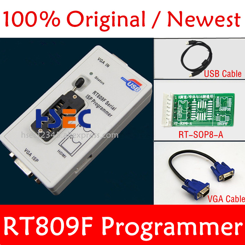 Original Newest RT809F ISP Programmer clip + 5 adapter socket for bios rt809 ICSP usb programmer