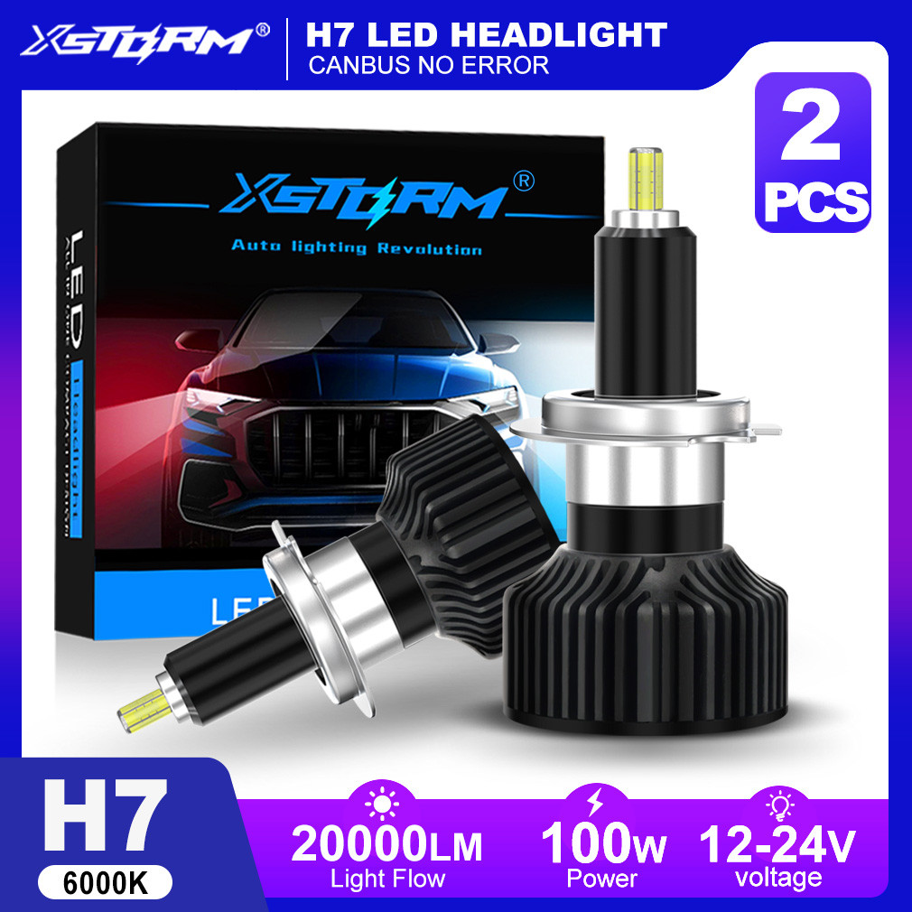 XSTORM H7 LED Headlight 100W 20000LM H1 H11 9005 9012 LED Light 360 Car Headlamp Auto With Fan Turbo