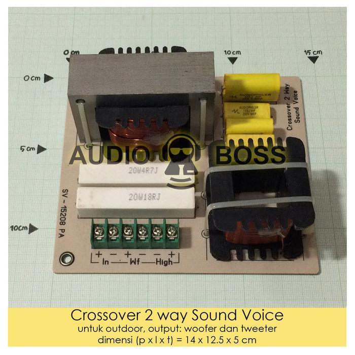 Crossover Pasif 2 Way Sound Voice 650 - 1000 Watt Woofer Dan Tweeter