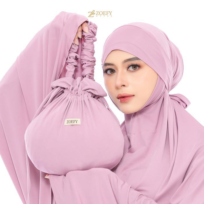 Zoefy Mukena Almeera Spandex Balon Adem Tidak Menerawang Mukena Jumbo Anti Kusut Travel Friendly 4