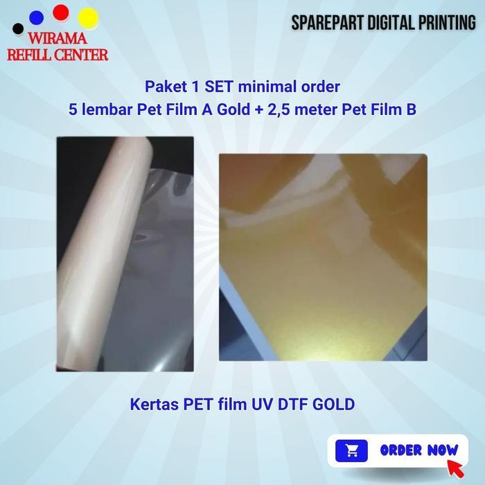 Kertas Pet Film Uv Dtf Gold