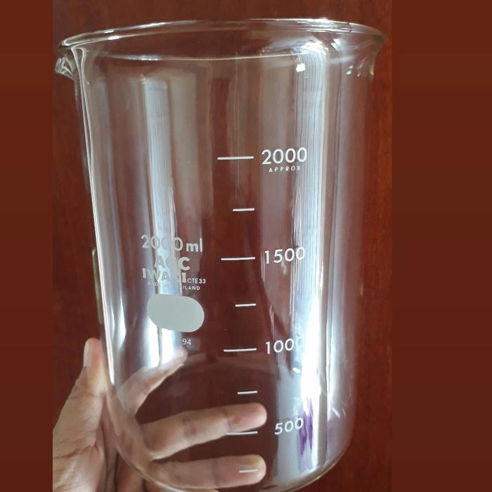 BEAKER GLASS 2000 ML GELAS PIALA 2000 ML BEAKER 2 LITER IWAKI