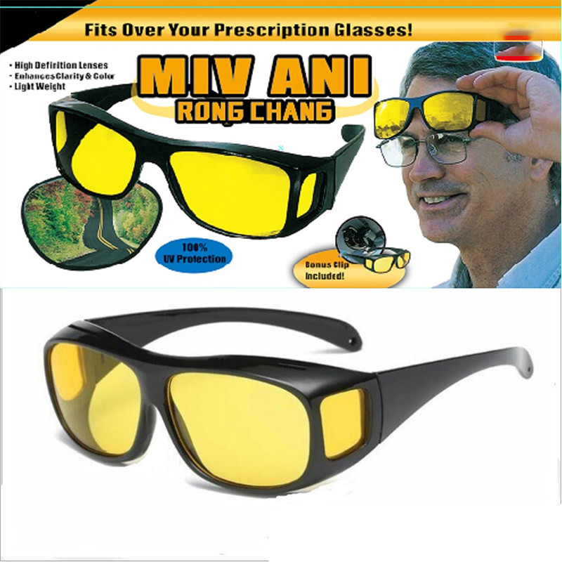 Night Driving Vision Eyeglass Polarized Fashion Sunglasses Anti-Glare Yellow Lens Driving