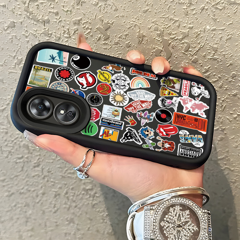 Casing Hp OPPO A17 OPPO A17K Case Casing Berbagai Graffiti pola Kasus HP Tangga Langit Mewah Silikon