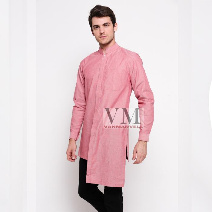 VM Gamis Pria Peach Pink Salem Baju Koko Jumbo Salem Gratis Ongkir