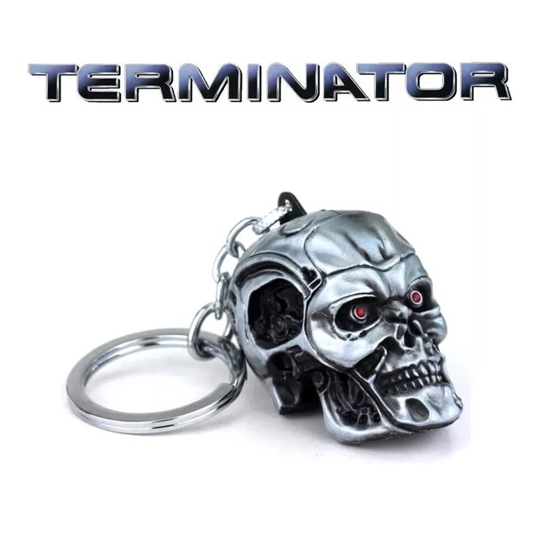 Vintage Charm Terminator Skull Head Keychain Men Women Fashion Pendant Keyring Jewelry Car Key