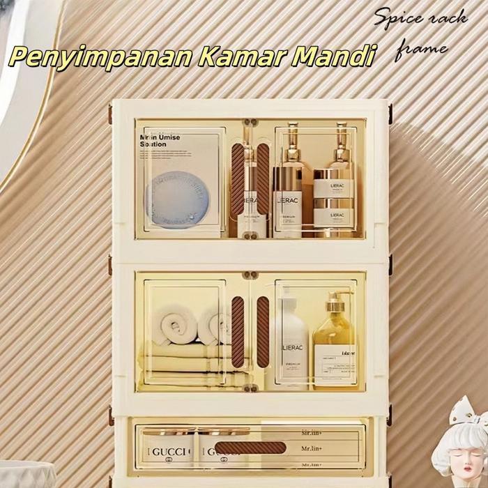 Lemari Kosmetik Lipat Lemari Kosmetik Dengan Laci Kotak Penyimpanan Kosmetik Kapasitas Besar Anti