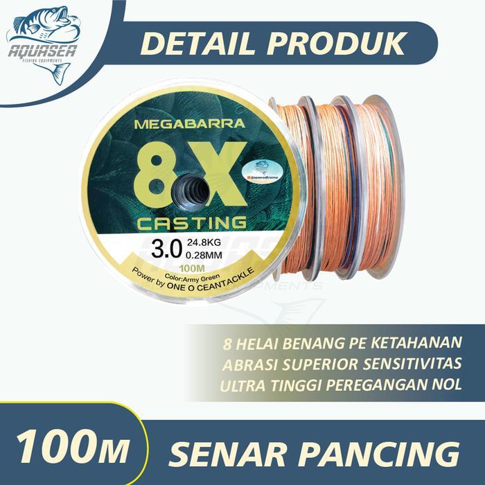 Josh Pancing - Tali Pancing Megabarra 100Meter Japan Pe Nilon 8X 100M 8 Helai Strengthen 45,5Kg