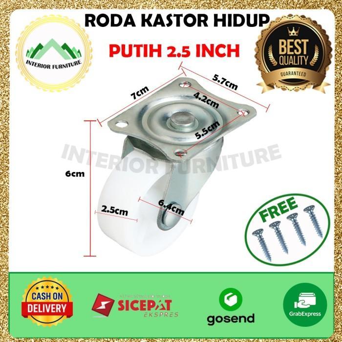 "New" Roda Troli 2.5 inch (HIDUP), Roda Kastor PVC Nylon Roda Etalase