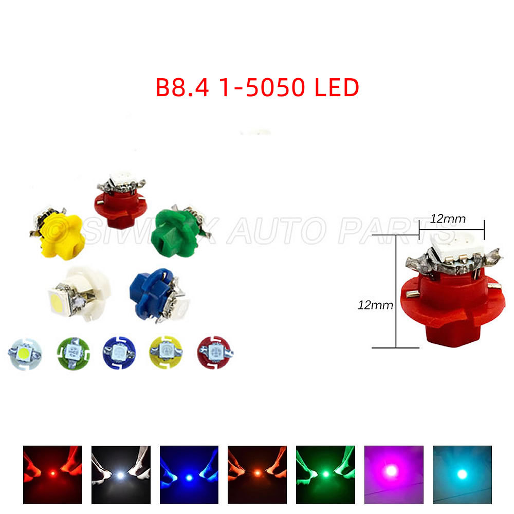10 Pcs T3 T4.2 T4.7 B8.4 B8.5 Auto Car LED Dashboard Bulbs Instrument Panel Wedge Indicator Lights C