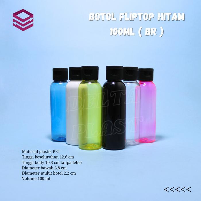 Botol 100ml fliptop hitam