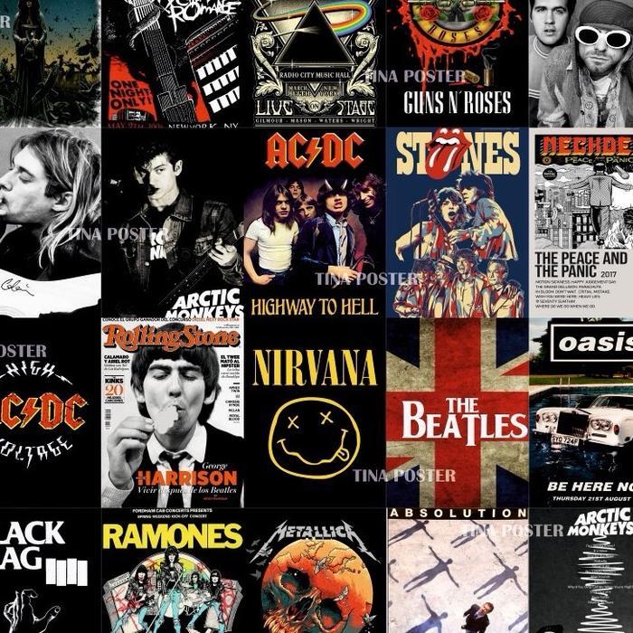 [isi 24] Poster Dinding Tema Band Rock Poster Band Metal