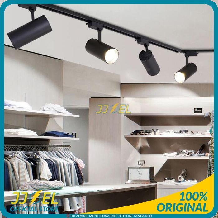 PAKET LAMPU SOROT REL ISI 6 SPOTLIGHT LED TRACK LIGHT RELL 2 METER