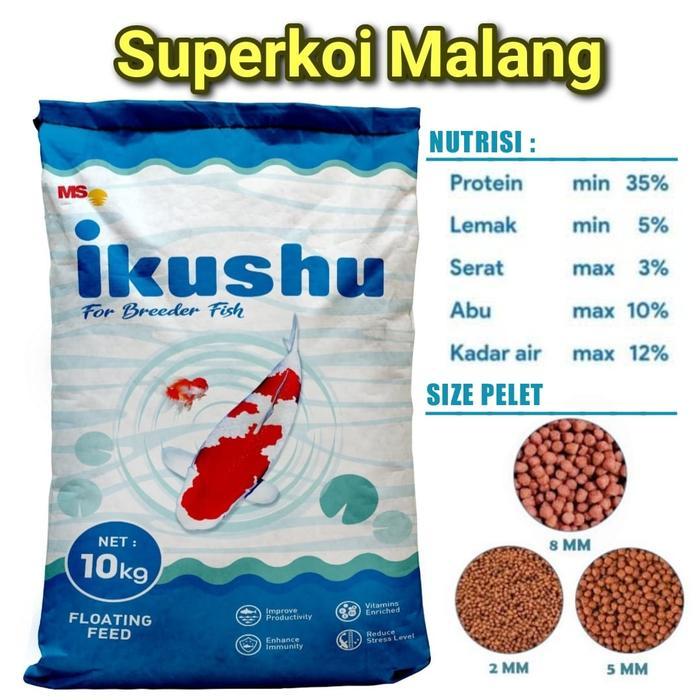 Ikushu 10Kg Pakan Pelet Koi 10 Kg Floating Growth Color Warna Ikan