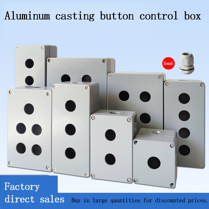 JUAL Cast aluminum button box, outdoor metal button box, control switch, self-resetting emergency st