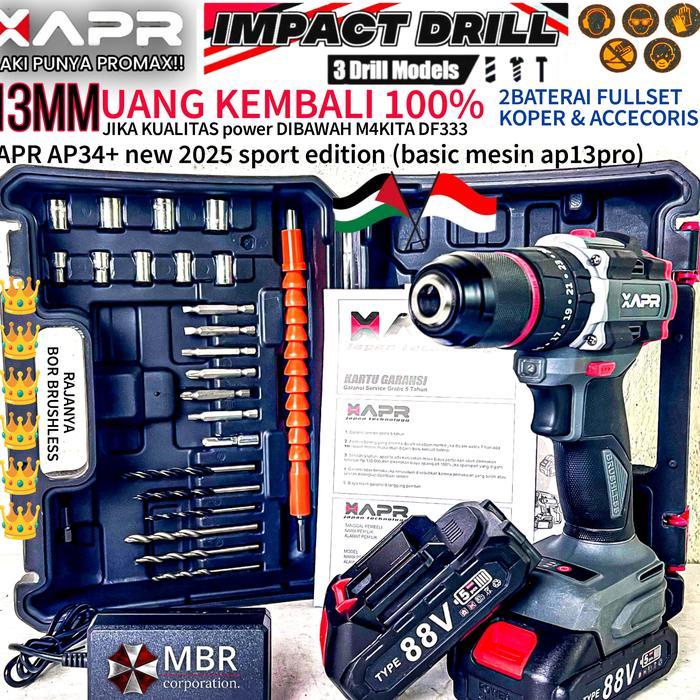 Mesin Bor Baterai Cordless Bor Tangan Elektrik Drill
